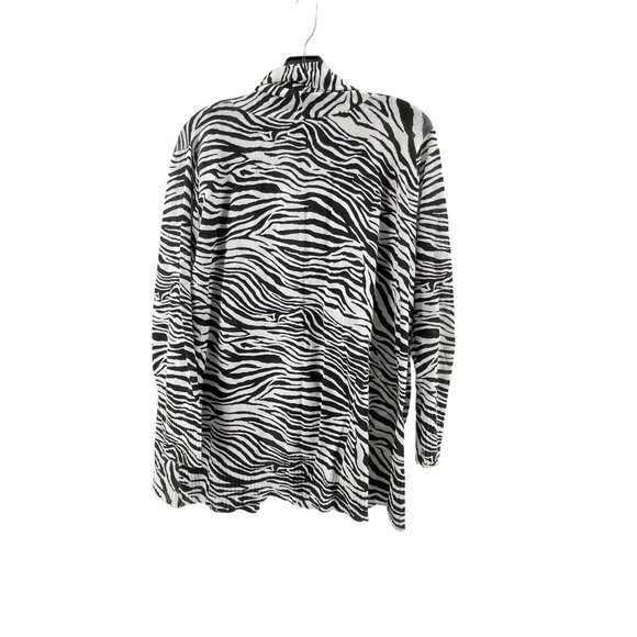 Colour Works Zebra Open Drape Front Long Sleeve Lightweight Cardigan Size L - Picture 4 of 10